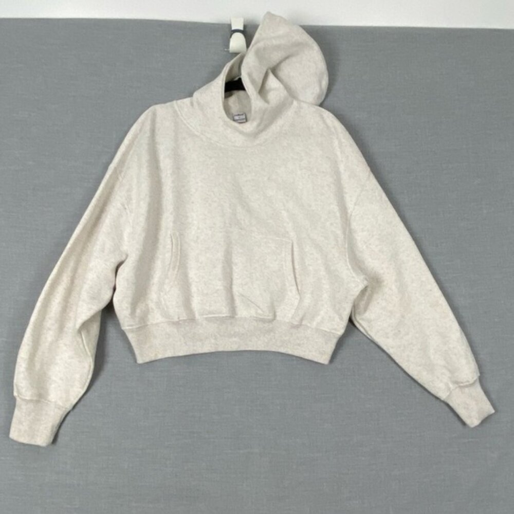 J.O & Co. Hooded Sweatshirt Cropped Sz Large Batwing Sleeves